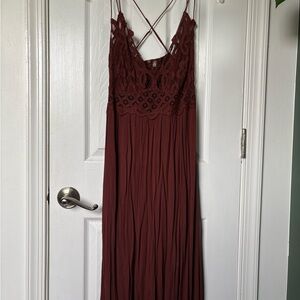 Free People One Adella Slip Maxi Dress Size L